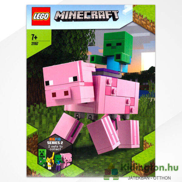 Minecraft mozgatható BigFig malac és zombibaba doboza előről - Lego 21157