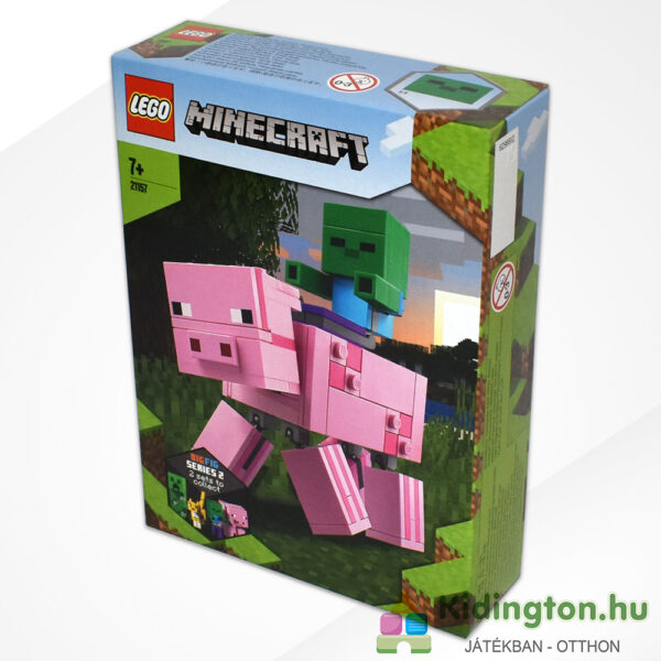 Minecraft mozgatható BigFig malac és zombibaba doboza jobbról - Lego 21157