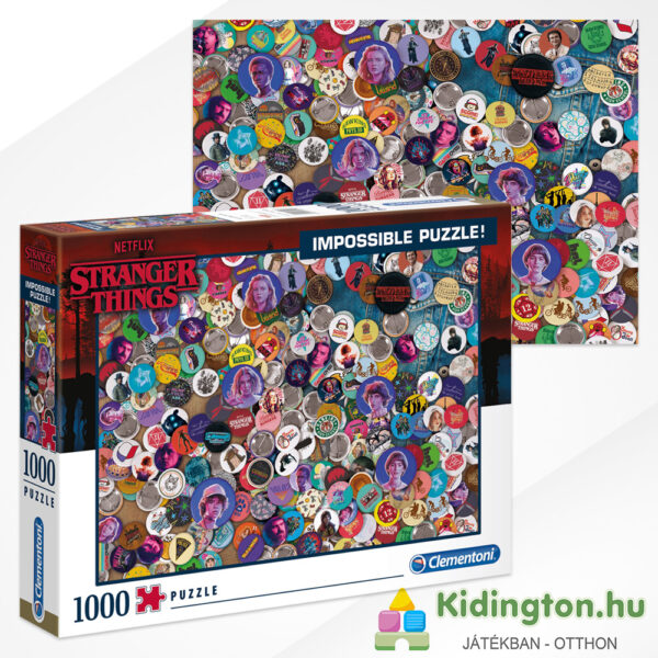 1000 darabos Stranger Things: A lehetetlen kirakó képe és doboza - Clementoni Impossible Puzzle 39528