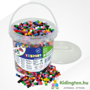 Vasalható, csíkos színű gyöngyök, vödörben (5000 db) - Playbox