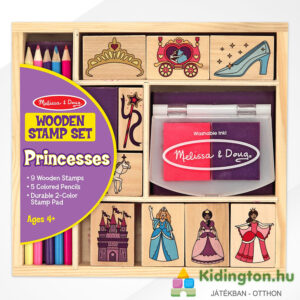 Hercegnők: Kreatív hercegnős fa nyomdakészlet, ceruzákkal - Melissa & Doug