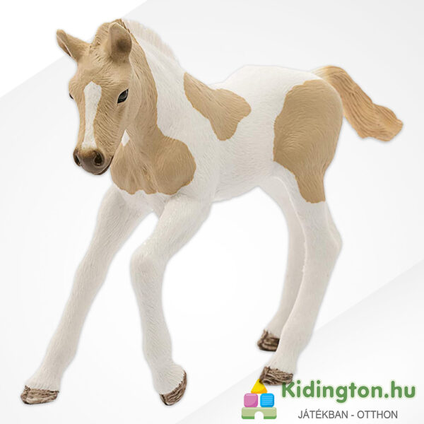 Amerikai foltos ló (Paint Horse) csikója figura, előről (Schleich)