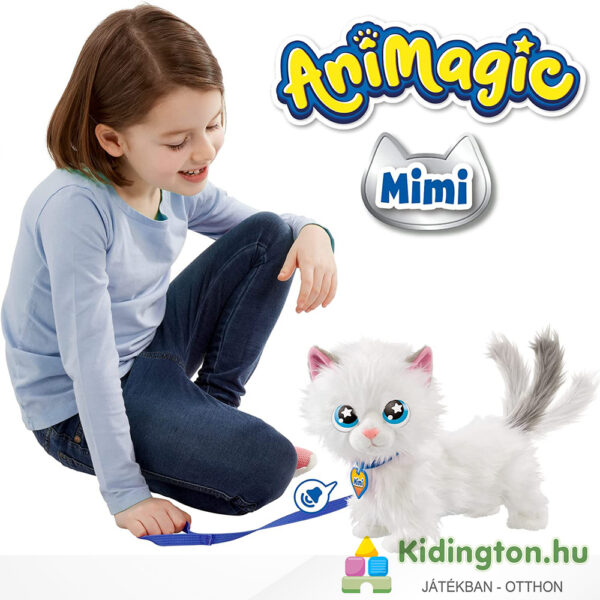 Animagic: Mimi, az interaktív, sétáló plüss cica, pórázzal, gyerekeknek