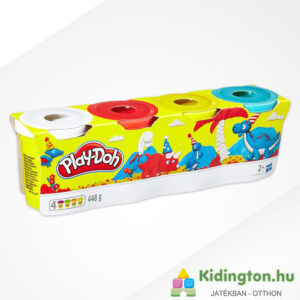 Play-Doh: 4 tégelyes gyurma, klasszikus színek (fehér, piros, sárga, világoskék)