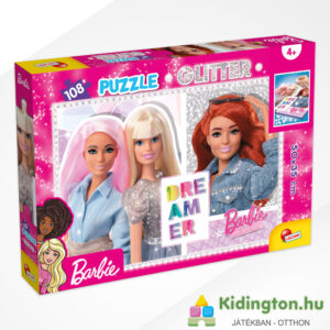 Barbie: 108 db-os csillogós puzzle matricákkal és öntapadós drágakövekkel